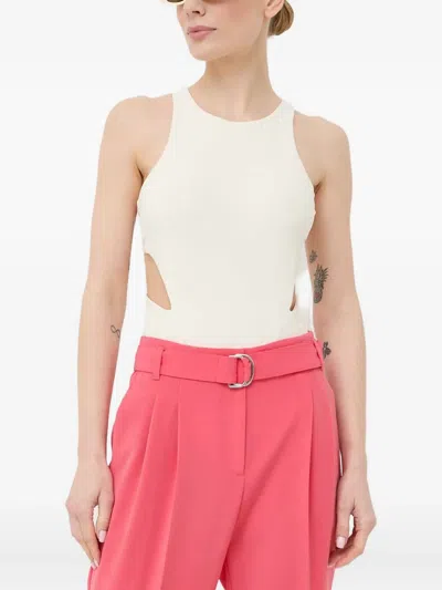 Patrizia Pepe Cutout Bodysuit In Neutral
