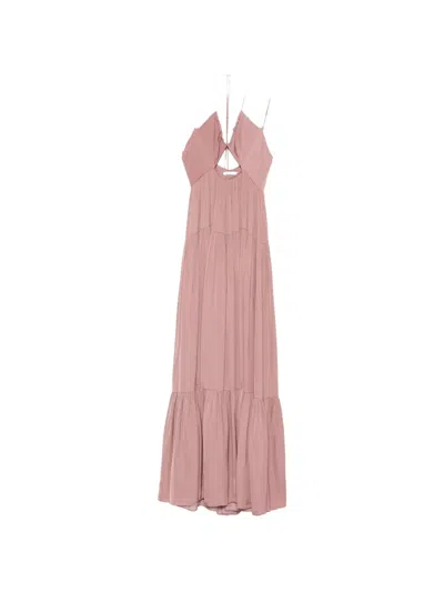 Patrizia Pepe Cut-out Detail Maxi Dress In Pink