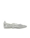 Patrizia Pepe Dancing Skin Laminated Silver Ballet Flats In Multi
