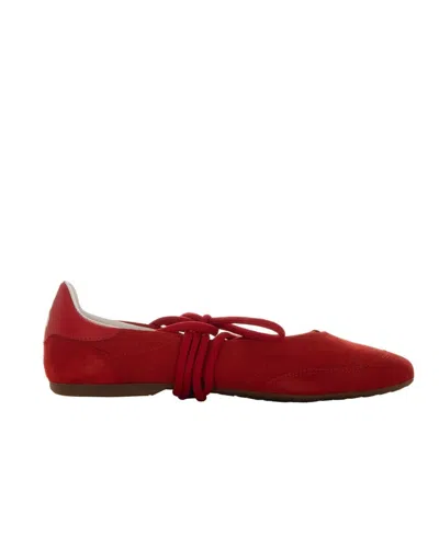 PATRIZIA PEPE DANCING SKIN RED BALLET FLATS