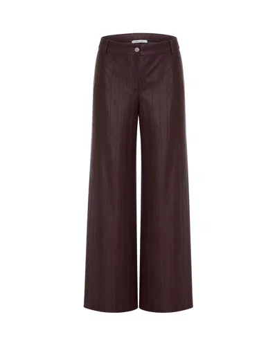 Patrizia Pepe Dark Brown Faux Leather Wide-leg Pants