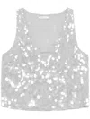 Patrizia Pepe Dégradé-effect Sequined Top In Grey