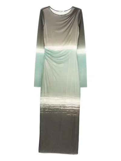 Patrizia Pepe Degradé-print Midi Dress In Multi