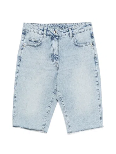 Patrizia Pepe Denim Bermuda Shorts In Blue