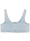 Patrizia Pepe Denim Top In Blue