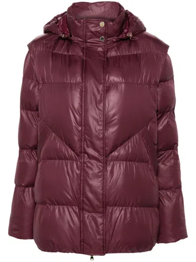 Patrizia Pepe Detachable-sleeves Puffer Jacket In Purple
