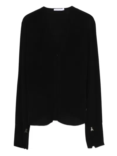 Patrizia Pepe Detail-cuff Top In Black