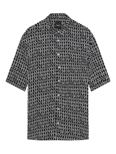 Patrizia Pepe Diamond-print Shirt In Black