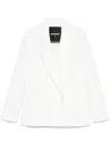 Patrizia Pepe Double-breasted Tailored Blazer In White