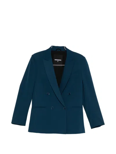 Patrizia Pepe Double-breasted Blazer In Blue