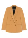 Patrizia Pepe Double-breasted Blazer In Brown