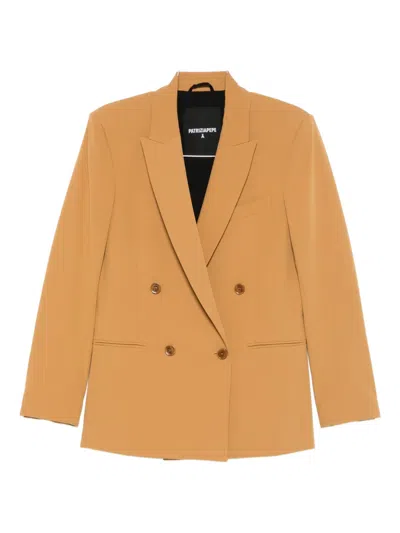 Patrizia Pepe Double-breasted Blazer In Brown