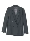 Patrizia Pepe Double-breasted Blazer In Gray
