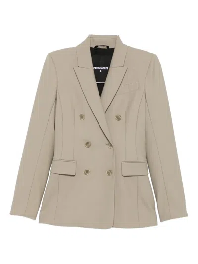 Patrizia Pepe Double-breasted Blazer In Neutral