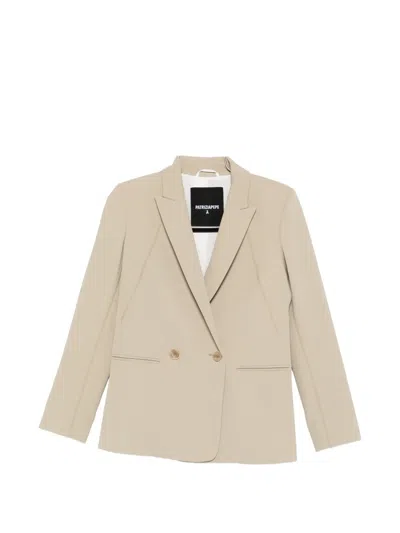 Patrizia Pepe Double-breasted Blazer In Neutral