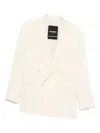 Patrizia Pepe Double-breasted Blazer In White
