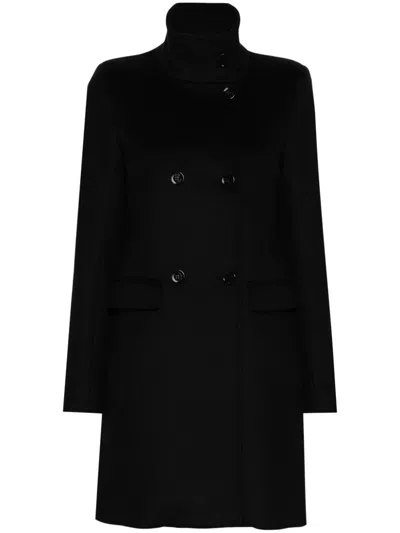 Patrizia Pepe Double-breasted Coat In Black  