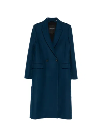 Patrizia Pepe Double-breasted Coat In Blue