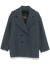 Patrizia Pepe Double-breasted Coat In Blue