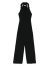 Patrizia Pepe Double-breasted Crepe Jumpsuit In Black