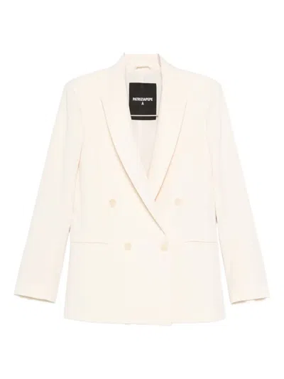 Patrizia Pepe Double-breasted Jacket In Neutral