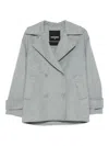 Patrizia Pepe Double-breasted Long-sleeve Jacket In Gray