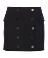 Patrizia Pepe Double-breasted Mini Skirt In Black