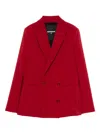 Patrizia Pepe Double-breasted Panelled Blazer In Red