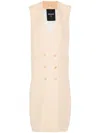 Patrizia Pepe Double-breasted Sleeveless Coat In Nude