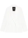 Patrizia Pepe Double-breasted Tailored Blazer In White