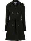 Patrizia Pepe Trench Coat In Mixed Cotton Technical Fabric In Black