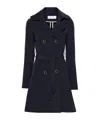 Patrizia Pepe Double-breasted Trench Coat In Black