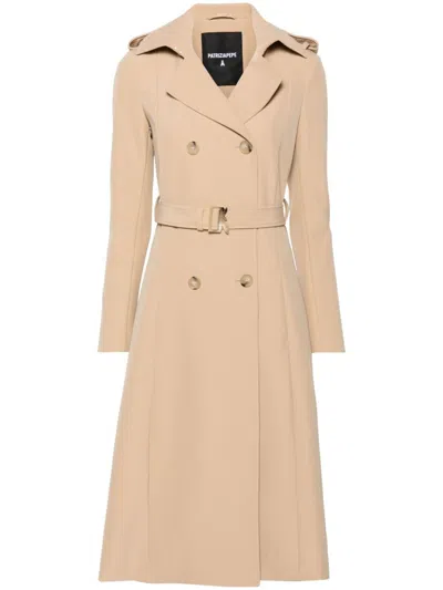 Patrizia Pepe Double-breasted Trench Coat In Gold