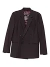 Patrizia Pepe Double-breasted Wool Blazer In Burgundy