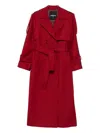 Patrizia Pepe Double-breasted Wool Trench Coat In Red