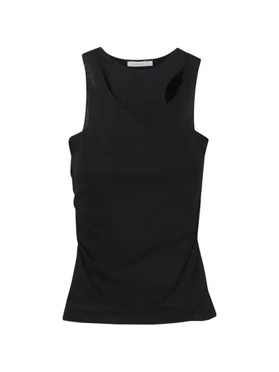 Patrizia Pepe Double-layer Tank Top In Black