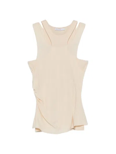 Patrizia Pepe Double-layer Tank Top In Brown