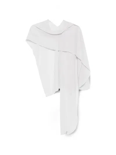 Patrizia Pepe Draped Asymmetric Scarf In White