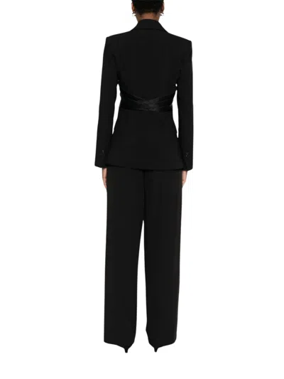 Patrizia Pepe Draped Blazer In Black