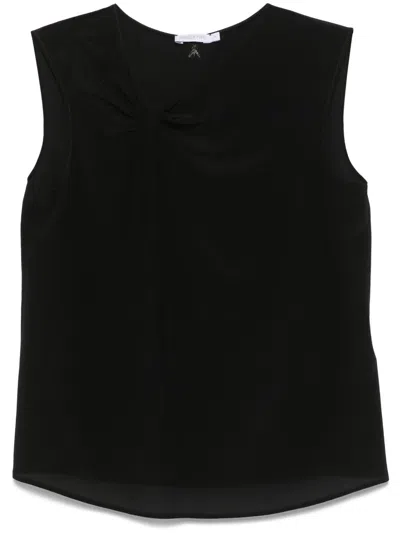 Patrizia Pepe Draped Blouse In Black