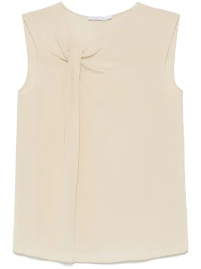 Patrizia Pepe Draped Blouse In Nude
