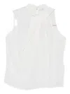 Patrizia Pepe Draped Cowl-neck Top In White
