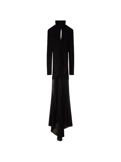 Patrizia Pepe Draped Cut-out Maxi Dress In Black