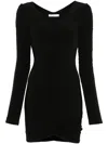 Patrizia Pepe Draped-detail Mini Dress In Black