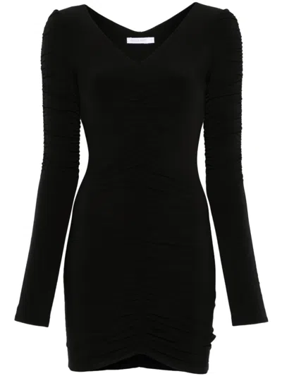 Patrizia Pepe Draped-detail Mini Dress In Black