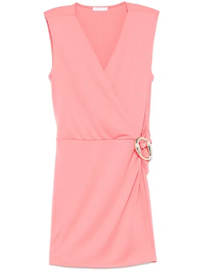 Patrizia Pepe Draped-detail Mini Dress In Pink