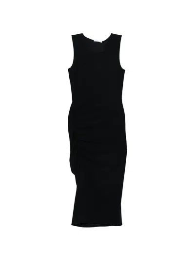 Patrizia Pepe Draped Midi Dress In Black
