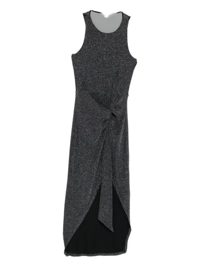 Patrizia Pepe Draped Midi Dress In Gray