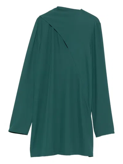Patrizia Pepe Draped Midi Dress In Green