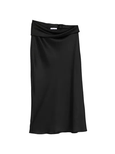 Patrizia Pepe Draped Midi Skirt In Black